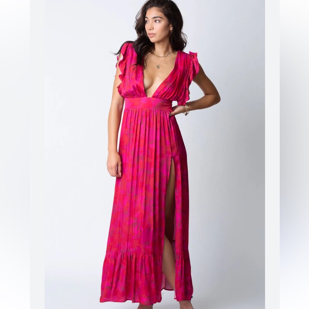 Stillwater The Brand- Jessie Midi Pink Floral Dress